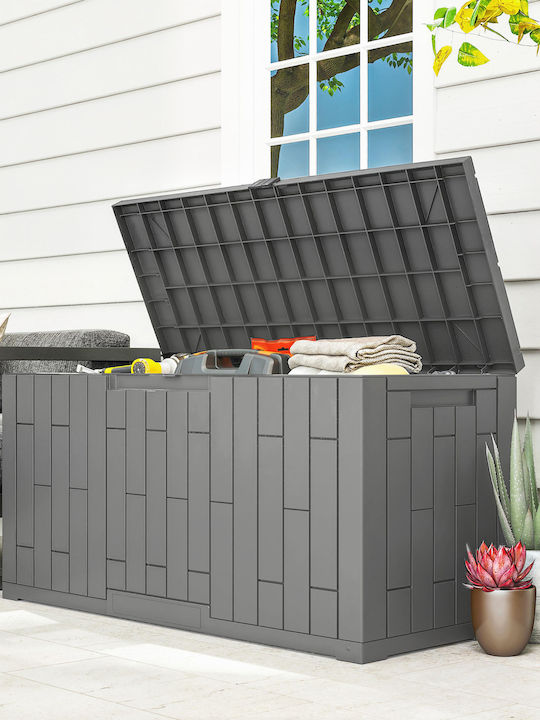 Outsunny Outdoor Storage Box Made of Polypropylene 227lt Grey L106.5xW43xH54.5cm