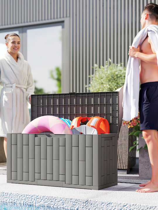 Outsunny Outdoor Storage Box Made of Polypropylene 227lt Grey L106.5xW43xH54.5cm