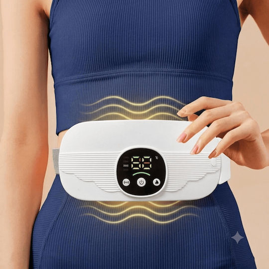 Kimriber Massage Gürtel für Taille & Körper mit Vibration und Heizung Weiß