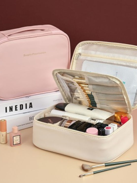 Ecarla Cream Eco-leather Wash Bag Ks146k