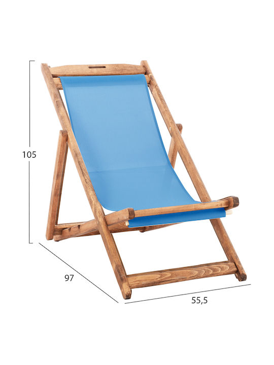 Σεζλόνγκ Λημνος Ξύλινη Γαλαζιο 55x97x105cm