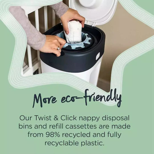 Tommee Tippee Twist & Click XL Replacement Bags for Bin Black 6 Pieces