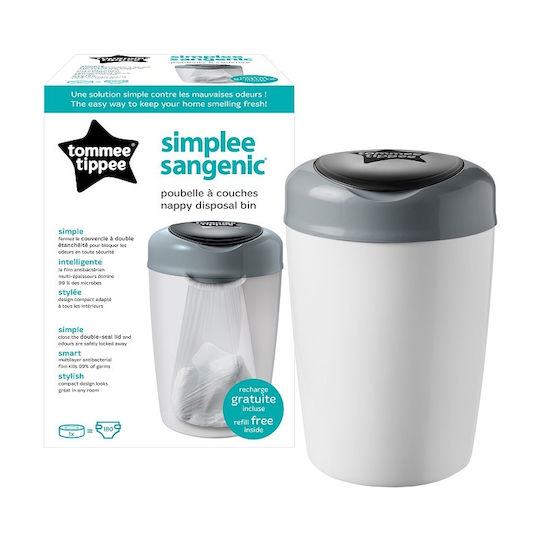 Tommee Tippee Sangenic Simplee Кош за отпадъци за пелени Сив