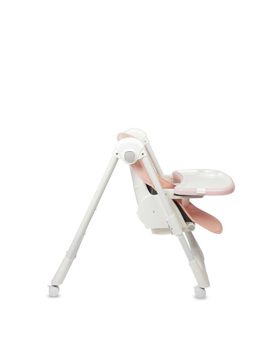 Caretero Megalo Foldable Highchair with Metal Frame & Plastic Seat Pink