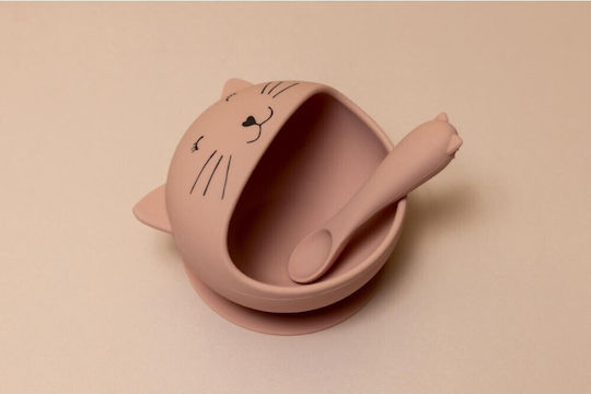 Trixie Σετ Φαγητού Mrs.cat από Σιλικόνη με Αντιολισθητική Βάση Ροζ 2τμχ