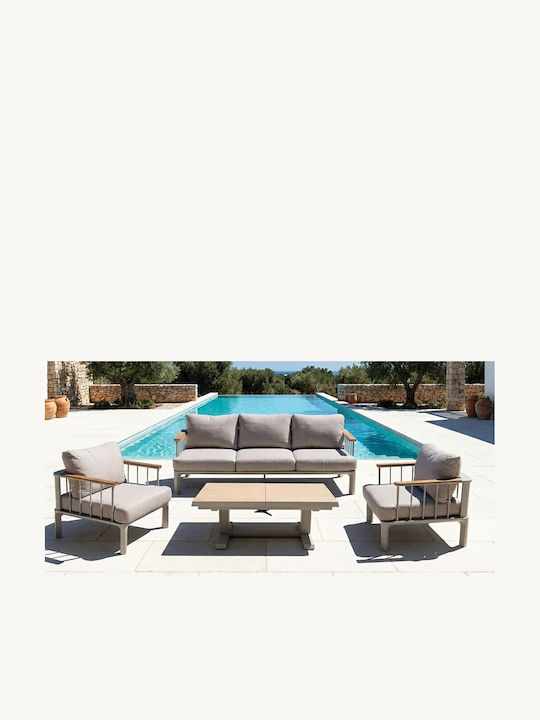 Outdoor Living Room Set 4 Pieces Aluminum