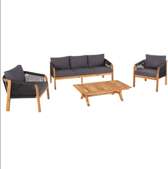 Garden & Outdoor Furniture Sets Living Room Set 4 Pieces Anthracite with Pillows