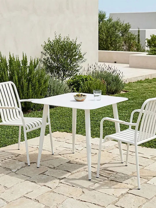 Dining Set for Small Outdoor Spaces Heven 3 Pieces White