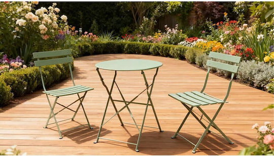 Set Sala De Mese Pentru Spații Exterioare Mici 3 Piese Verde