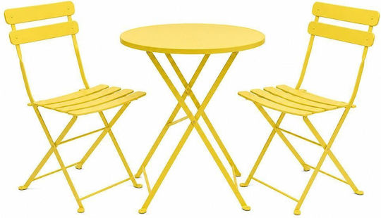 Dining Room Set for Small Outdoor Spaces 3 Pieces Yellow