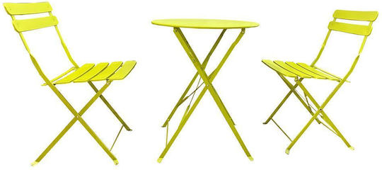 Dining Room Set for Small Outdoor Spaces 3 Pieces Yellow