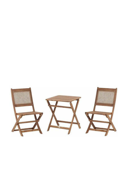 Berwyn 2621 Garden & Outdoor Furniture Set for Small Spaces 2 Pieces Light Wood Colour