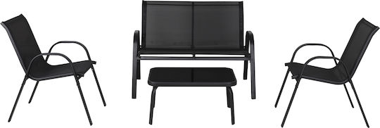 Living Room Set 4 Pieces Black Living Room Set 4 Pieces Black
