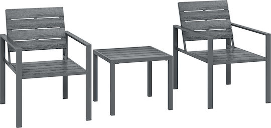 Living Room Set 3 Pieces Dark Gray