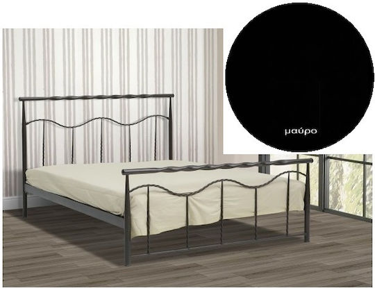 Κλειώ Κρεβάτι Υπέρδιπλο για Στρώμα 160x200cm Μαύρο
