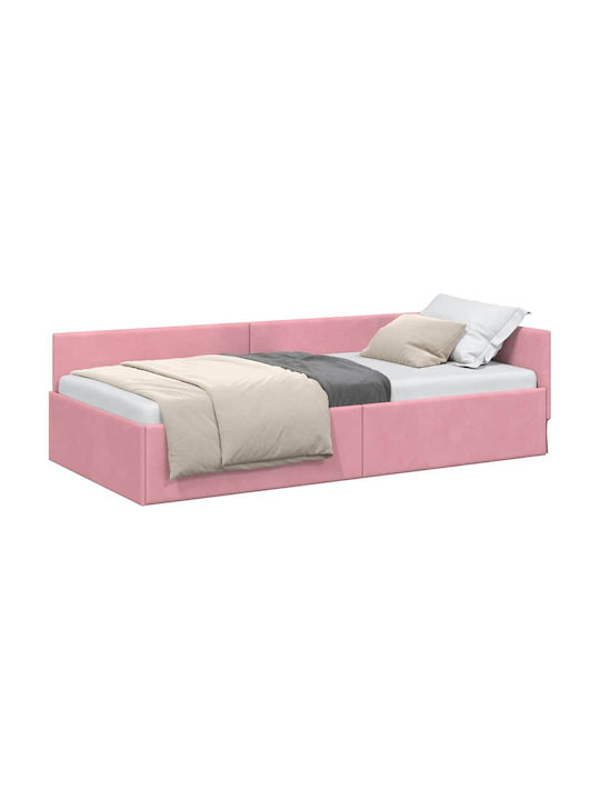Einzelbett Rosa mit Lattenrost für Matratze 90x190cm