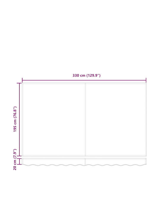 vidaXL Σκελετός Τέντας Βεράντας με Led 3.5x2m