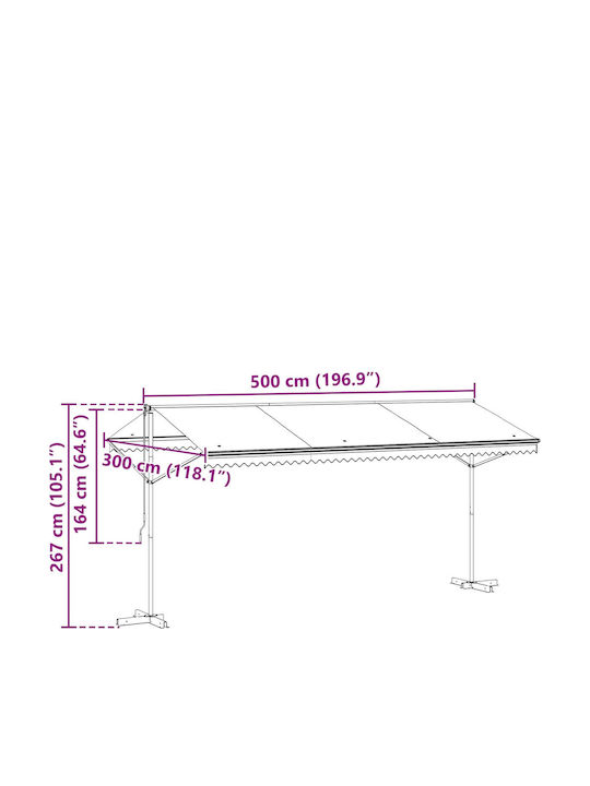 vidaXL Gray Terrace Tent 5x3m