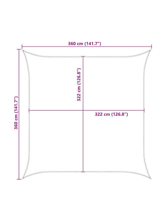 vidaXL Тента Тераса Бяла 3.6x3.6m