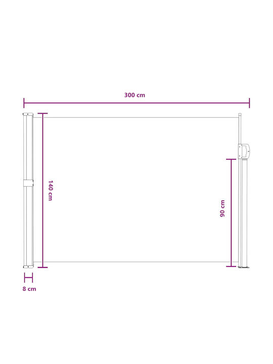 vidaXL Copertină Laterală Terasă Bej 3x1.4m