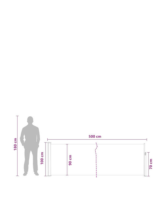 vidaXL Πλαϊνή Τέντα Βεράντας Καφέ 5x1m
