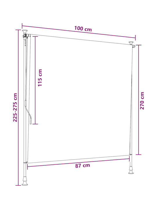 vidaXL Тента За Тераса С LED Бежова 1x2.7m vidaXL Тента За Тераса С LED Бежова 1x2.7m