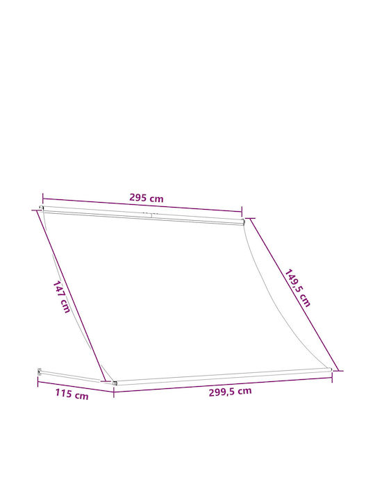 vidaXL Cort Terasă Negru 3x1.5m