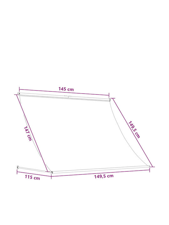 vidaXL Cort Terasă Maro 1.5x1.5m