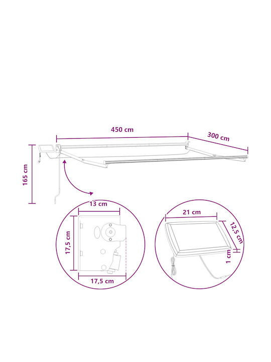vidaXL Terrasse Zelt mit LEDs Braune x