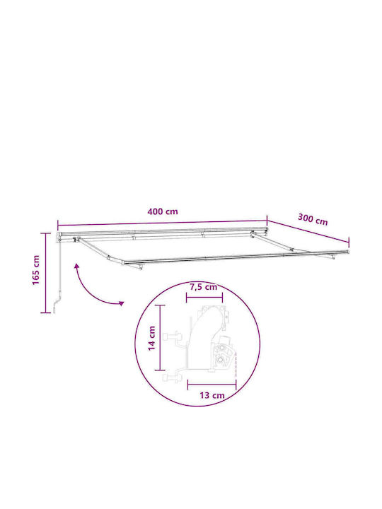 vidaXL Pavillon Terrasse Grau 4x3m