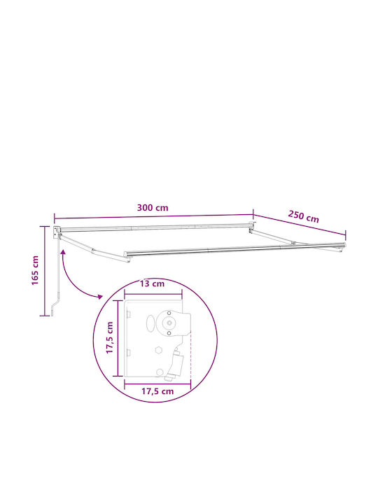vidaXL Terrace Tent Gray 3x2.5m