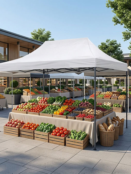 Klikareto Faltbarer Pavillon Garten Weiß 3x4.5m