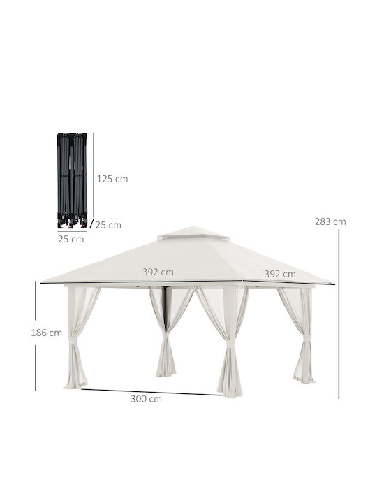 Chioșc pliabil Grădină Bej x4m