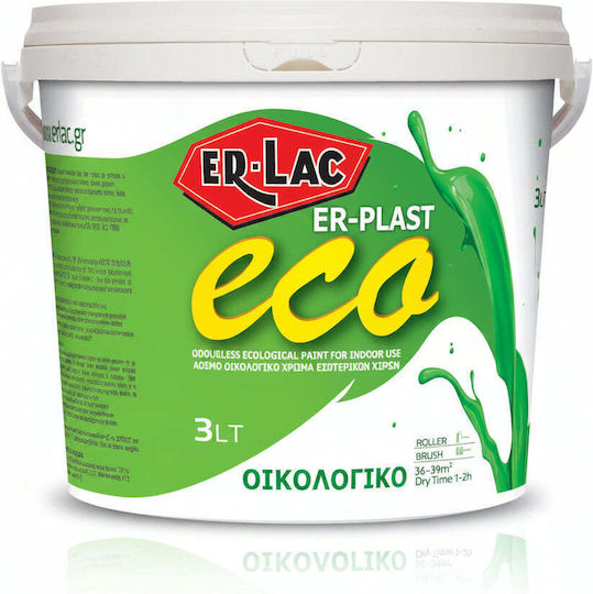 ER-LAC ER-Plast Eco Пластмасов Боя Екологичен за Вътрешен Употреба 3лт