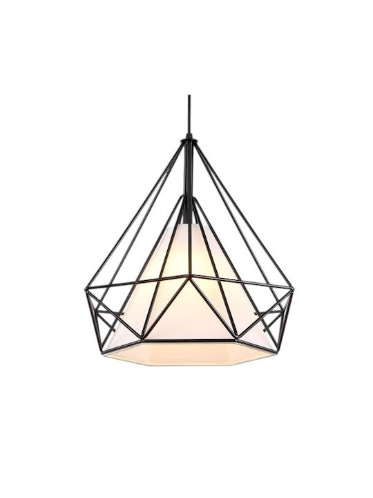 Diamond Hängelampe Schwarz Schiene 28x28cm.