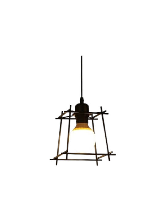 Diamond Adjustable Pendant Light Black with Socket E27 17x18cm