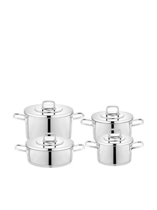 SteweHome Cookware Set from Stainless Steel with Ceramic Coating 8pcs
