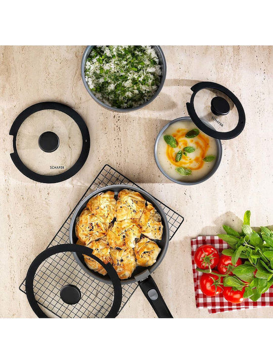 SteweHome Pots Set From Aluminum With Ceramic Coating 7pcs