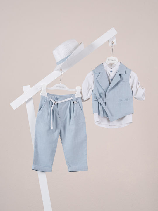 Piccolino Baptism Suit for Boys Fabio Light Blue