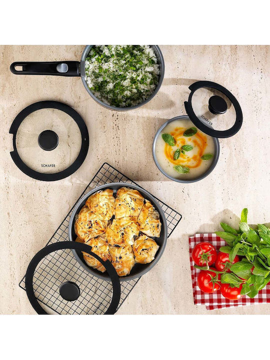 SteweHome Pots Set From Aluminum With Ceramic Coating 7pcs