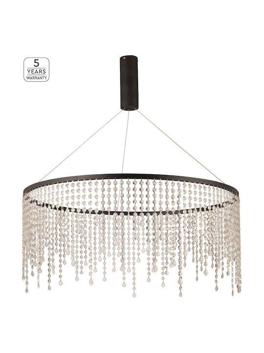 Home Lighting Crescendo Висящо Осветително Тяло Черен с кристали 82см.