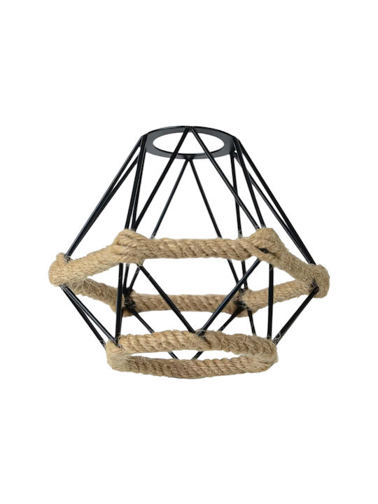 Diamond Lamp Shade Rustic Hemp Rope Black