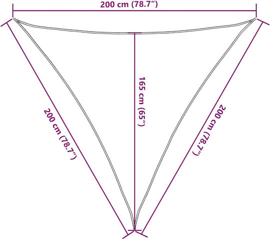 vidaXL Triangle Shade Sail Brown with PU Coating 2m