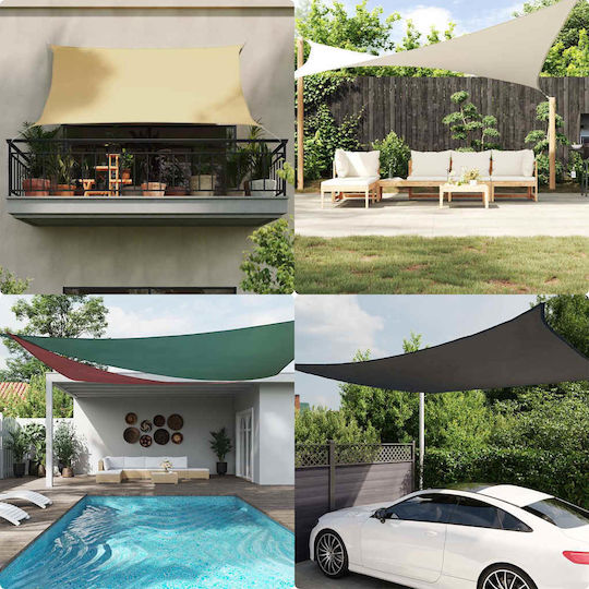 vidaXL Triangle Shade Sail Brown with PU Coating 2m