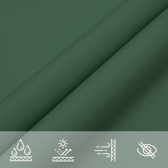 vidaXL Триъгълен Shade Sail Зелен с PU Покритие 5x7x5м