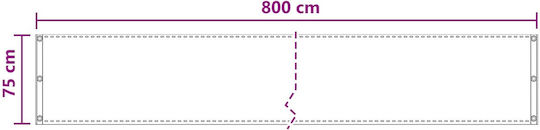 vidaXL Rectangular White Shade Divider 0.75x8m