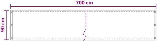 vidaXL Rectangular Black Shade Divider 0.9x7m