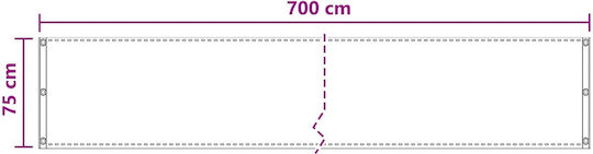 vidaXL Rectangular White Shade Divider 0.75x7m