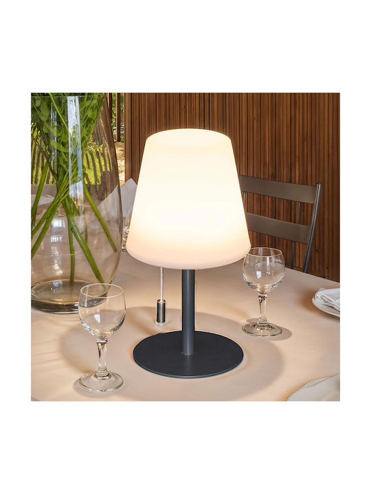 Μεταλλικό Πορτατίφ LED με Γκρι Καπέλο και Βάση