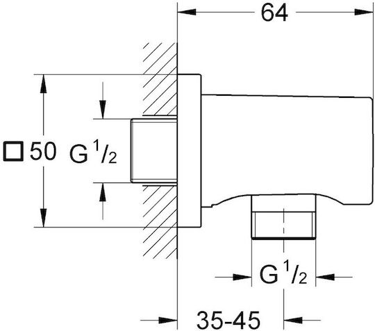 Grohe Regenbrause Outlet Winkel 1/2" Anti-Rückfluss Schutz Gebürstetes Hartgrafit Matt Anthrazit